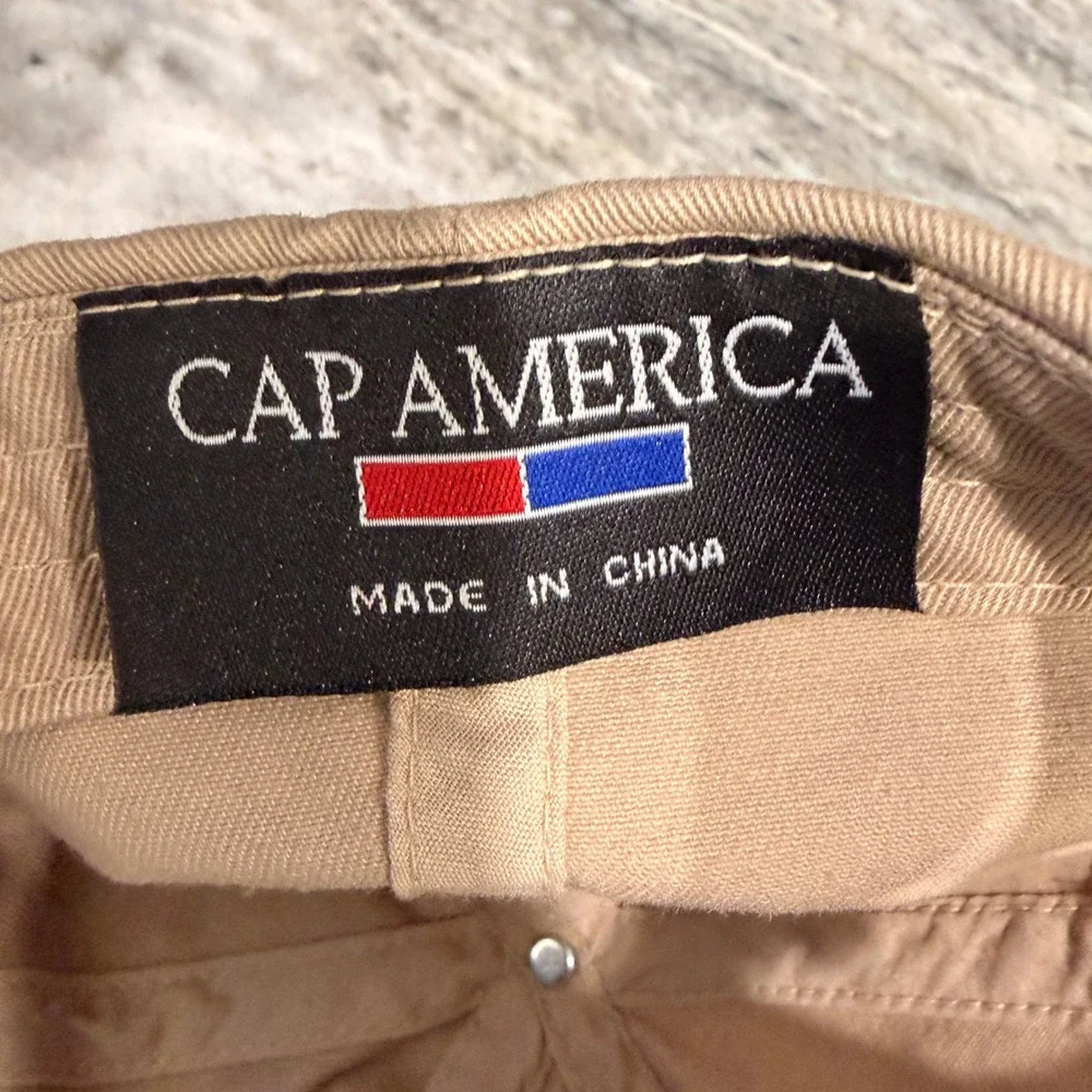 Cap America Moose Invitational Khaki Tan Baseball Hat Adjustable Strapback Cap